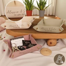 SVUOTATASCHE QUADRATO CON BOTTONI BOMBONIERE ORIGINALI NOZZE PERSONALIZZABILE