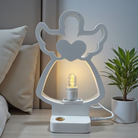 LAMPADA LUMINARIA ANGELO PER BATTESIMO E COMUNIONE BAMBINO E BAMBINA