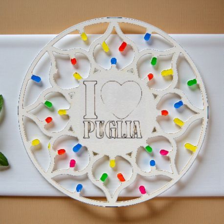 CALAMITA LUMINARIE "I LOVE PUGLIA" PER BOMBONIERE UNICHE E ORIGINALI