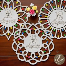 MAGNETE ROSONI PUGLIESI PER BOMBONIERE DICIOTTESIMO COMPLEANNO