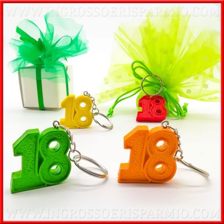 PORTACHIAVI CIONDOLO 18 IN RESINA COLORATA IDEE DICIOTTESIMO