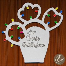 MAGNETE PER BATTESIMO LUMINARIA CACTUS: BOMBONIERA UNICA E PUGLIESE