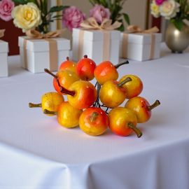 CHIUDIPACCO A FORMA DI MELA ARANCIONE E GIALLA DECORAZIONE PER BOMBONIERE