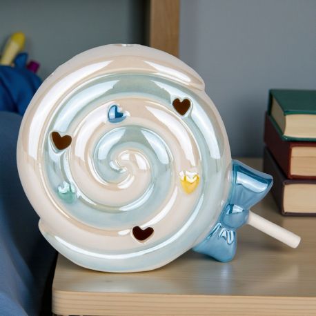 LAMPADA LED LECCA LECCA TRAFORATA CON CUORICINI PER BATTESIMO MASCHIETTO