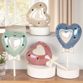 LAMPADA LED PALLONCINO DOPPIO CUORE CON CUORINI TRAFORATI PER BOMBONIERE