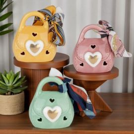 BORSETTA LAMPADA LED CON TRAFORI CUORICINI IDEALE PER COMPLEANNI E MATRIMONI