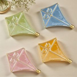 BOMBONIERA STATUINA AQUILONE DORATO CON CUORICINI E SCRITTA INSPIRATRICE