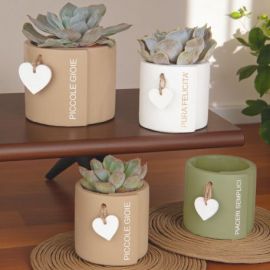 VASO PORTAPIANTE CON CUORCINO PENDENTE BOMBONIERE ORIGINALI ED ECONOMICHE 