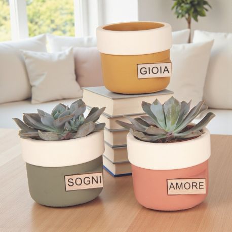 BOMBONIERA VASO PORTAPIANTE GIOIA AMORE SOGNI IDEE BOMBONIERE NOZZE COMUNIONE CRESIMA