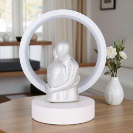 LAMPADA CON COPPIA ARTISTICA ABBRACCIATA IDEA BOMBONIERA PER MATRIMONIO ED ANNIVERSARIO