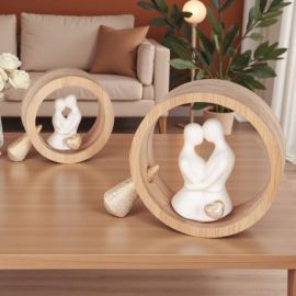 BOMBONIERA COPPIA ARTISTICA CON CUORE IN CERCHIO PER NOZZE D'ORO