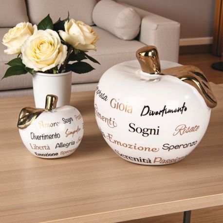 MELA ARTISTICA BOMBONIERA CON PAROLE SIGNIFICATIVE PER EVENTI SPECIALI