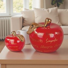 MELA ARTISTICA ROSSA BOMBONIERA CON PAROLE D'AMORE PER EVENTI SPECIALI
