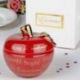 PORTACANDELA A FORMA DI MELA ROSSA IN PORCELLANA BOMBONIERA