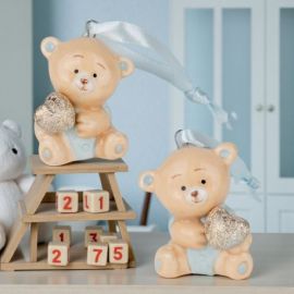 APPENDINO ORSETTO CON CUORICINO BOMBONIERA NASCITA UNICA ED ECONOMICA