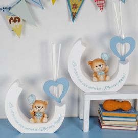 DIFFUSORE ESSENZA ORSETTO CON PALLONCINO BOMBONIERA BATTESIMO BIMBO