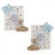 CORNICE PORTAFOTO CERVO CON STELLINE E FICCO AZZURRO PER BATTESIMO BAMBINO