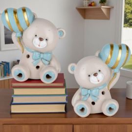 LAMPADA LED ORSETTO CON PALLONCINO BOMBONIERA ORIGINALE PER BATTESIMO