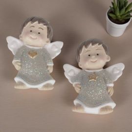 MAGNETE ANGIOLETTO BRILLANTINATO ASSORTITO PER BATTESIMI UNICI