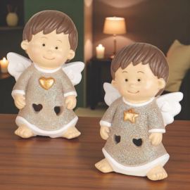 LAMPADA LED ANGIOLETTO CON ALI BOMBONIERA ORIGINALE PER BATTESIMO