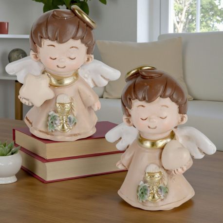 STATUINA ANGIOLETTO CON ALI PER BOMBONIERA PRIMA COMUNIONE UNICA