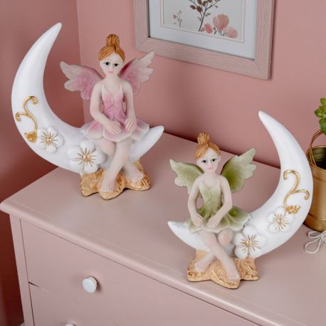 BOMBONIERA ELEGANTE CON FATINA MAGICA SU LUNA PER BATTESIMO E COMUNIONE