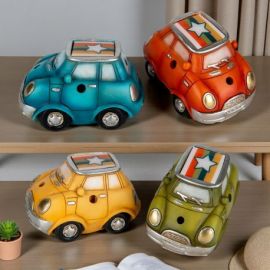 BOMBONIERA LAMPADA LED MACCHININA TRAFORATA PER COMUNIONE E CRESIMA