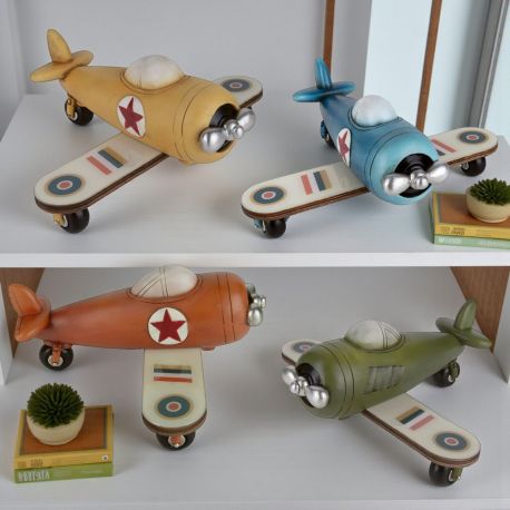 BOMBONIERE AEREO COLORATO IN RESINA PER COMUNIONE, CRESIMA E 18 ANNI