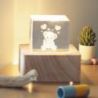 CUBO LUMINOSO CON ORSETTO E CUORICINI BOMBONIERE BATTESIMO ORIGINALI