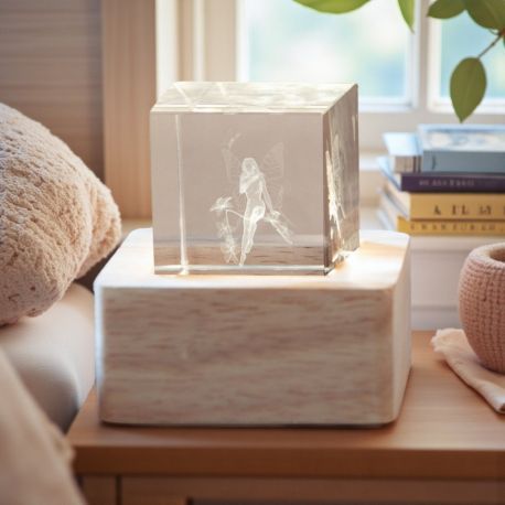 CUBO LUMINOSO CON FATINA BOMBONIERA MAGICA PER EVENTI SPECIALI