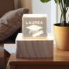 CUBO LUMINOSO LAUREA CRISTALLO CON TOCCO E PERGAMENA