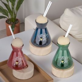 DIFFUSORE ESSENZA CON MODULO LED A FORMA DI BOTTIGLIA E FRASE "ALL YOU NEED IS LOVE"