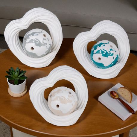 LAMPADA LED PLANISFERO CIRCONDATO DA CUORE BOMBONIERA TEMA VIAGGIO