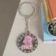 PORTACHIAVI CON ORSETTO ROSA E SCRITTA BABY PER BOMBONIERE NASCITA FEMMINUCCIA
