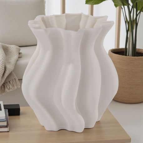 VASO PORTAPIANTE 3D IN PORCELLANA RIGATA BOMBONIERA UNICA PER EVENTI