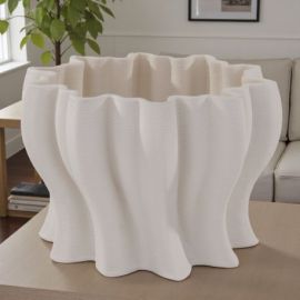 VASO PORTAPIANTE IN PORCELLANA RIGATA BOMBONIERA ELEGANTE MATRIMONIO ANNIVERSARIO