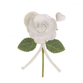 RAMETTO CON FIORE CUORICINO: ELEGANTE SEGNAPOSTO PER TUTTI GLI EVENTI