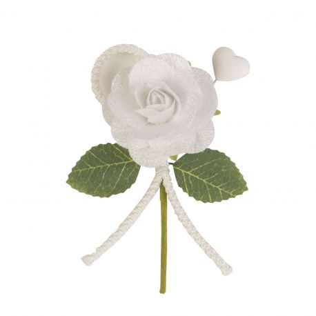 RAMETTO CON FIORE CUORICINO: ELEGANTE SEGNAPOSTO PER TUTTI GLI EVENTI