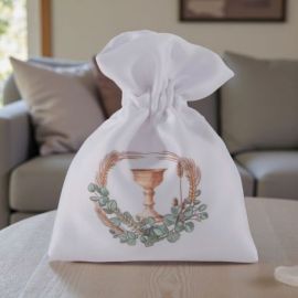 SACCHETTO PER CONFETTI PRIMA COMUNIONE CON SIMBOLI SACRI PORTACONFETTI ORIGINALI