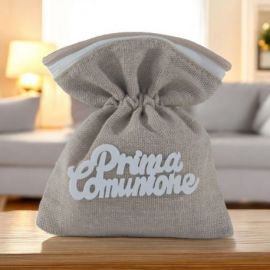 SACCHETTINO PER CONFETTI CON SCRITTA PRIMA COMUNIONE