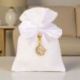 SACCHETTINO ELEGANTE PER CONFETTI CON FIORE E LUNA IN STRASS D'ORO