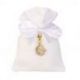 SACCHETTINO ELEGANTE PER CONFETTI CON FIORE E LUNA IN STRASS D'ORO