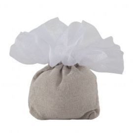 SACCHETTO PORTACONFETTI A BAG BIANCO E BEIGE PER BOMBONIERE FAI DA TE ORIGINALI