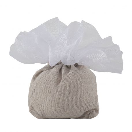 SACCHETTO PORTACONFETTI A BAG BIANCO E BEIGE PER BOMBONIERE FAI DA TE ORIGINALI