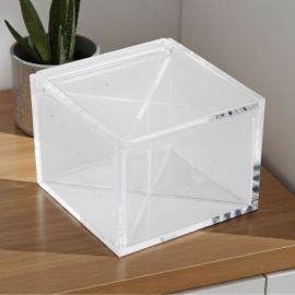 BOX CUBO IN PLEXIGLASS CON DIVISORI UTILE PER CONFETTATE E BOMBONIERE