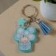 PORTACHIAVE ORSETTO CON PALLONCINI AZZURRI PER NASCITA E BATTESIMO