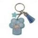 PORTACHIAVE ORSETTO CON PALLONCINI AZZURRI PER NASCITA E BATTESIMO