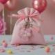 PORTACHIAVE ORSETTO CON PALLONCINI ROSA PER BOMBONIERE NASCITA BIMBA