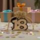 BOMBONIERA SCATOLINA A FORMA DI NUMERO 18 PER DICIOTTESIMO COMPLEANNO