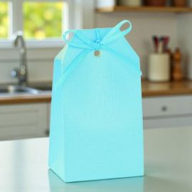 SCATOLINA PORTACONFETTI CELESTE PER BATTESIMO E NASCITE MASCHIETTO